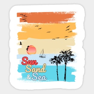 Sun, Sand, and Sea Design Sticker